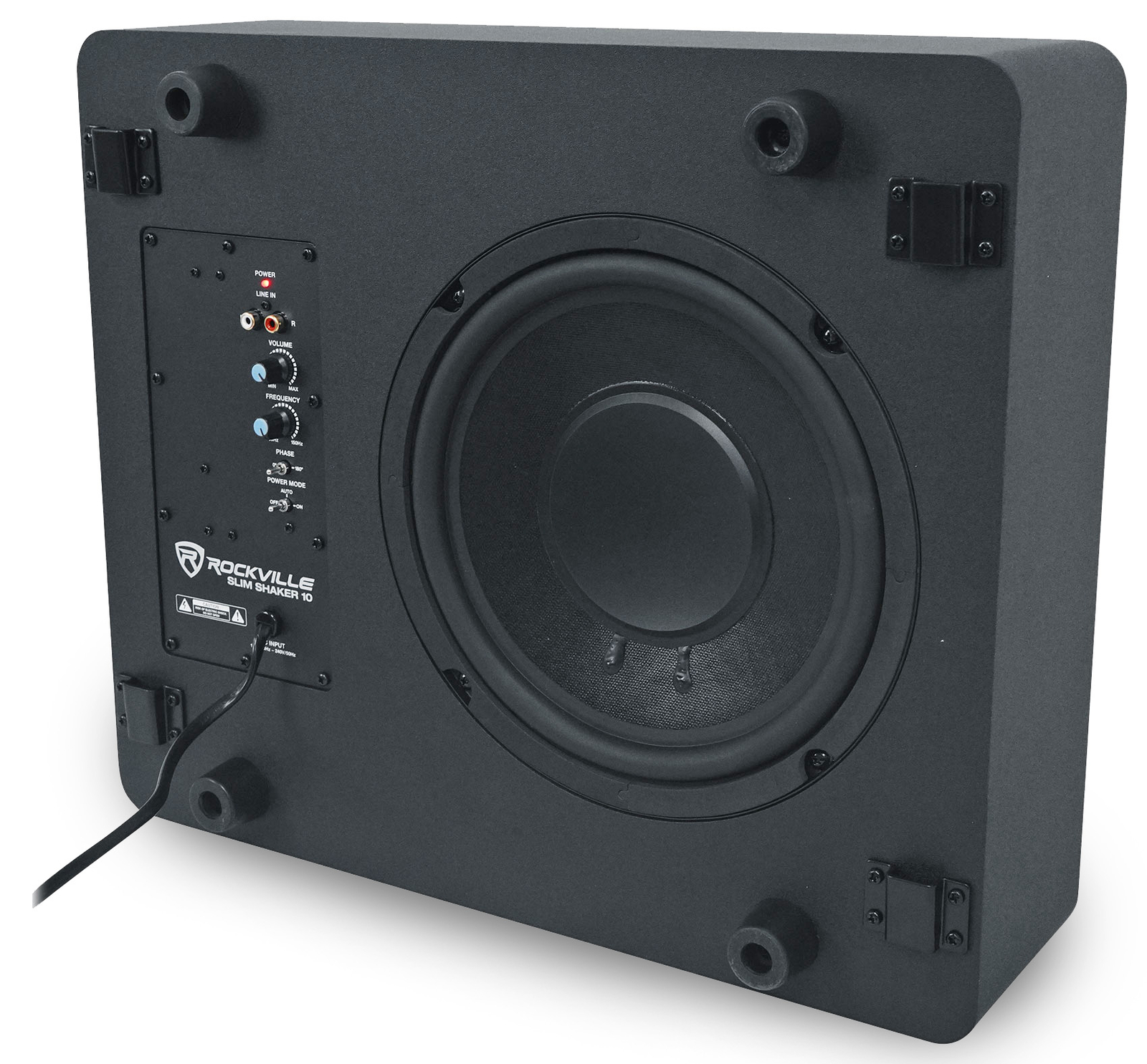 Rockville Slim Shaker 10" Under or Behind Couch Home Theater Powered Subwoofer
