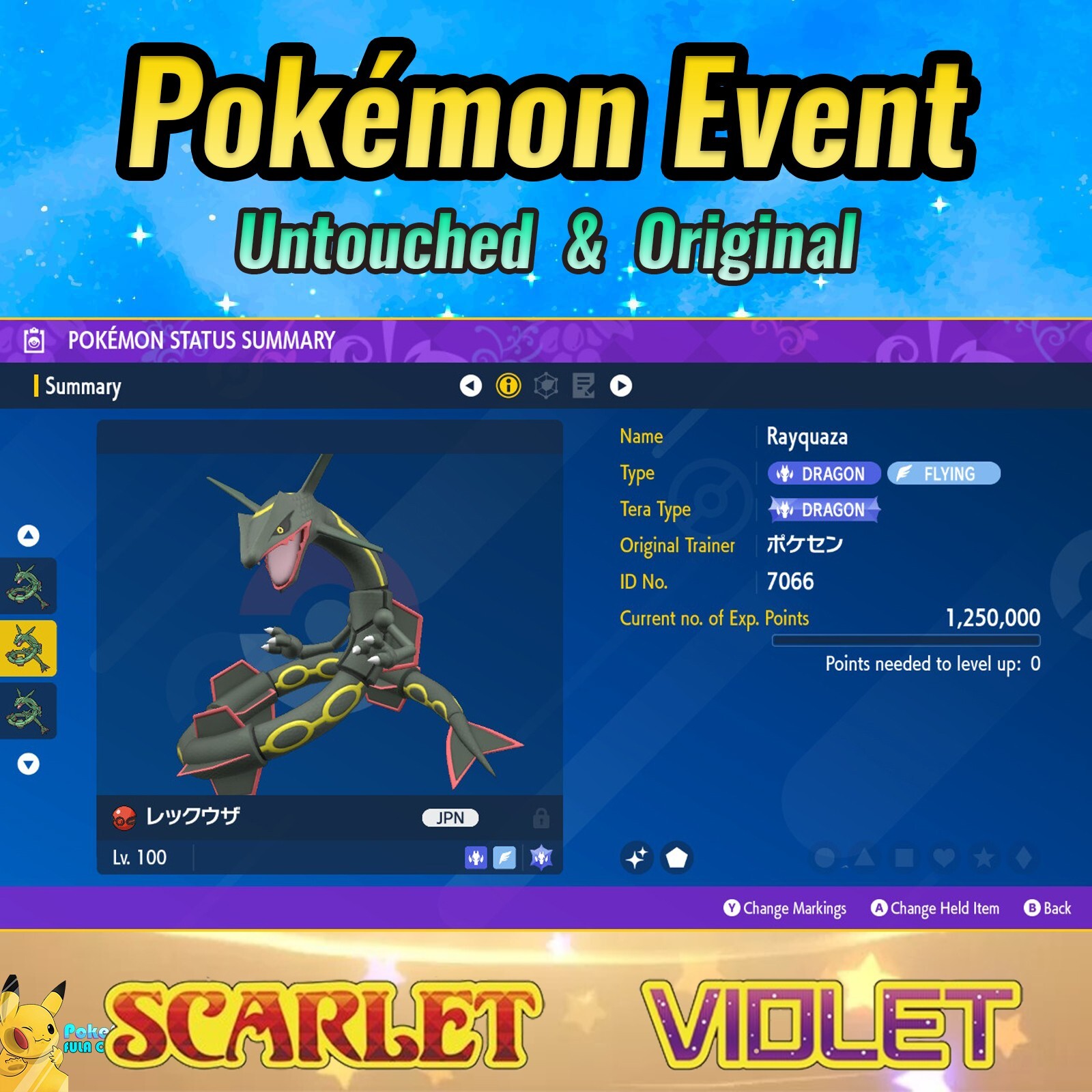 ✨ Shiny Rayquaza 🟣Event Japanese PC Skytree 🟣 Pokémon Scarlet & Violet 🟣 UT