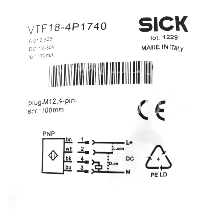 SICK  VTF18-4P1740 Photoelectric proximity sensor ,PNP,New✦Kd