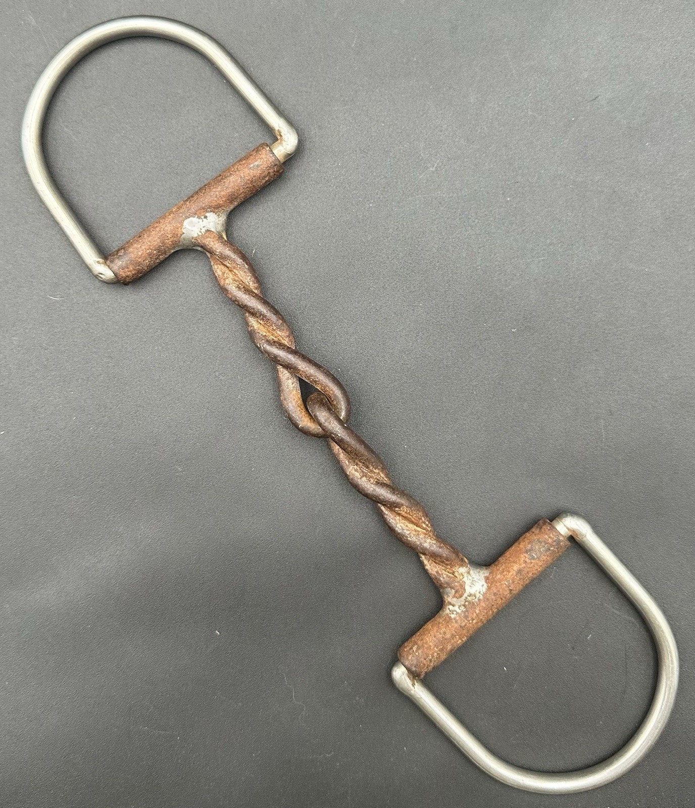 Vintage Twisted Sweet Iron Dee D Ring Snaffle Horse Bit Western Cowboy