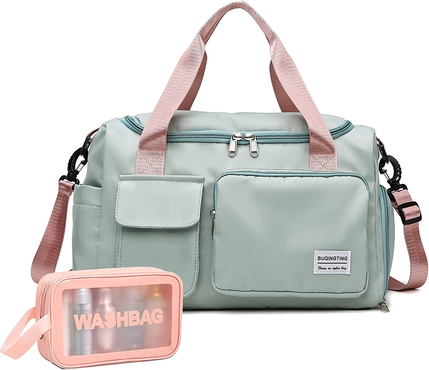 Small Gym Bag for Women, Travel Duffle Bag Carry on Weekender Bag with Shoe Comp