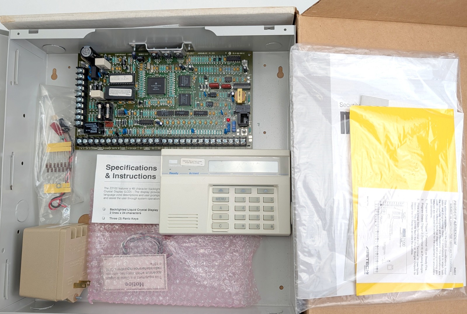 New Moose Z1200-ST Security Control Enclosure & Installation Pack & Transformer