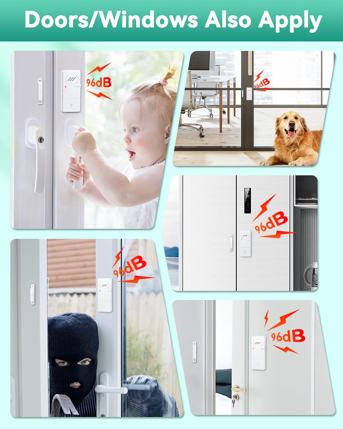 HAPYTHDA Freezer Door Alarm 60s Delay, 0.3in Ultra Thin white