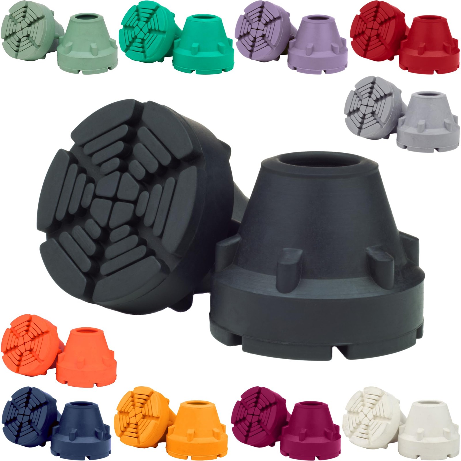 SureTip Black Crutch Tips & Cane Tip (Pair of 2) – 1 Count (Pack 1),
