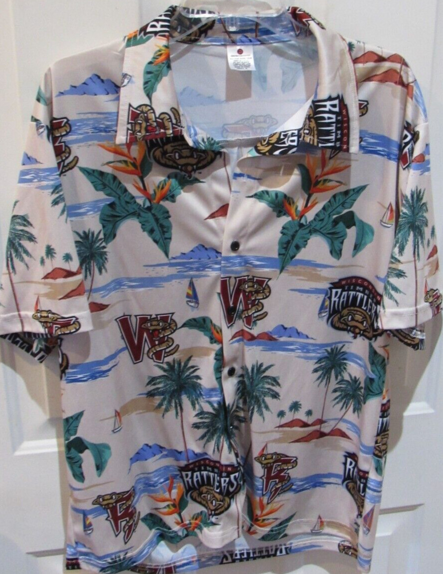 Wisconsin Timber Rattlers — SGA Hawaiian style Shirt Adult Medium MILB Baseball