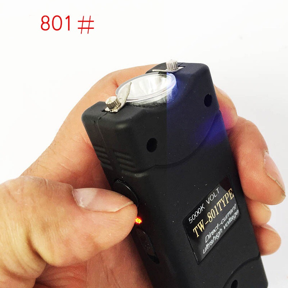 Black 801 380 BV Micro Stun Gun Self Defense W/ 1 Bottle Free Pepper Spray