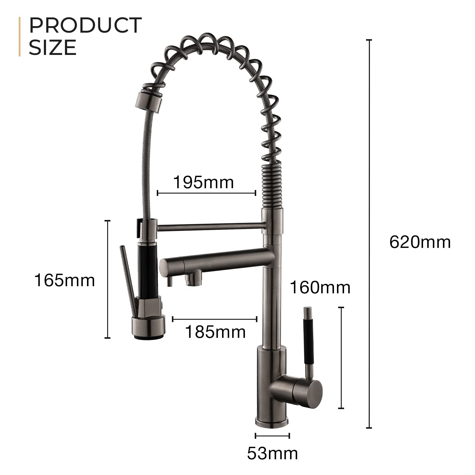 Single Handle Pull Down Sprayer Kitchen Faucet with Touchless Sensor & Deckplate