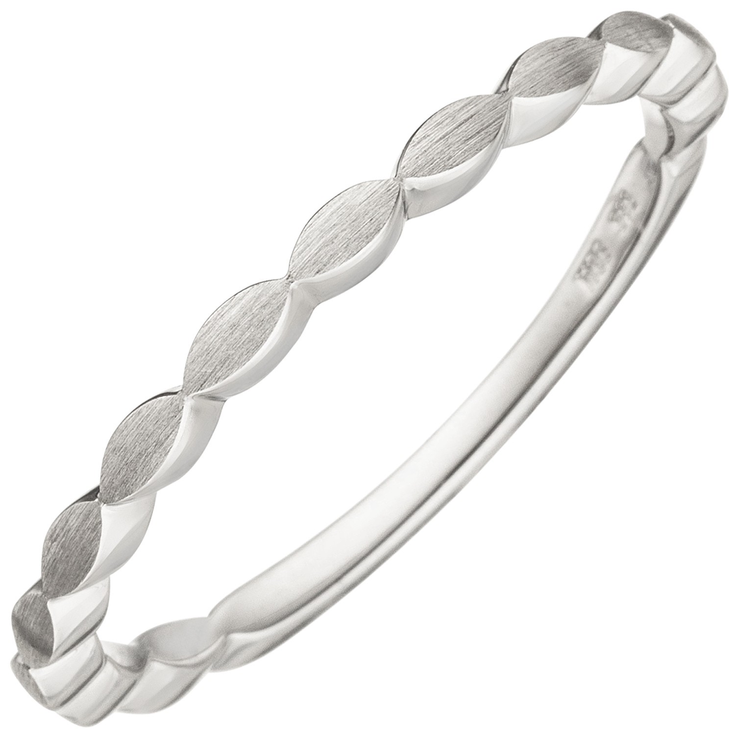 Jobo ladies' ring delicate 585 gold White gold matte White gold ring RW: 56