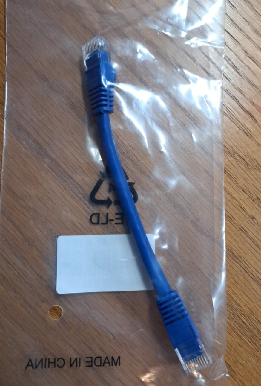 6 INCH Cat6 Ethernet RJ45 Patch Cable Stranded Snagless Booted BLUE