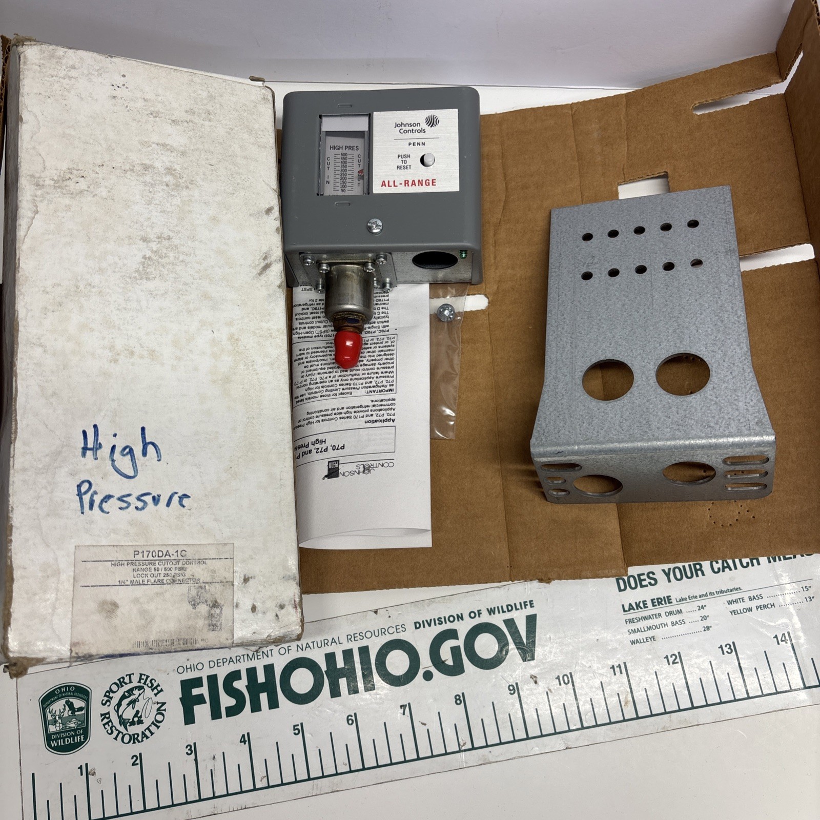 JOHNSON CONTROLS P170DA-1C HIGH PRESSURE CUTOUT CONTROL 50/500