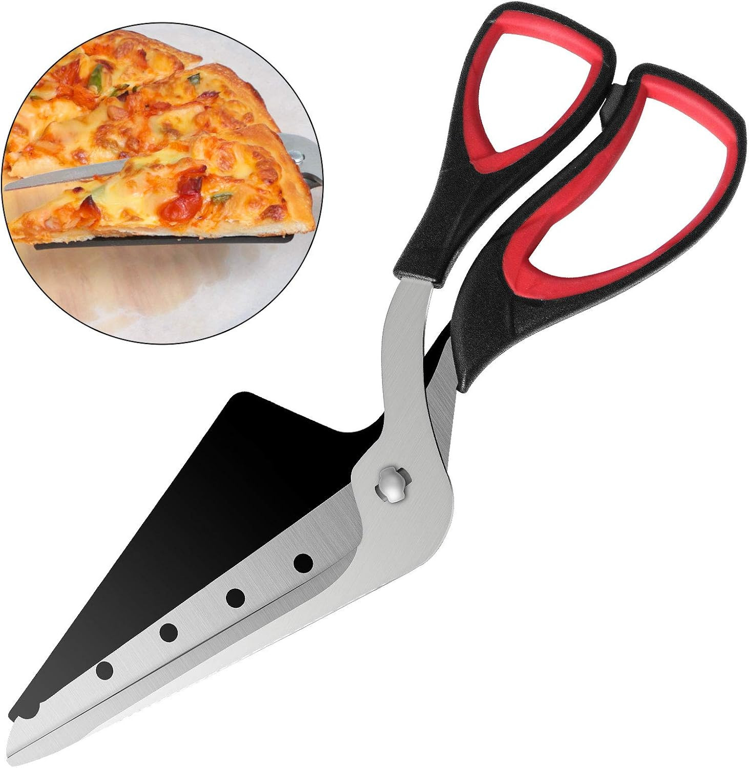 Pizza Scissors, Pizza Cutter, Ultra Sharp Detachable Blade with a Tray
