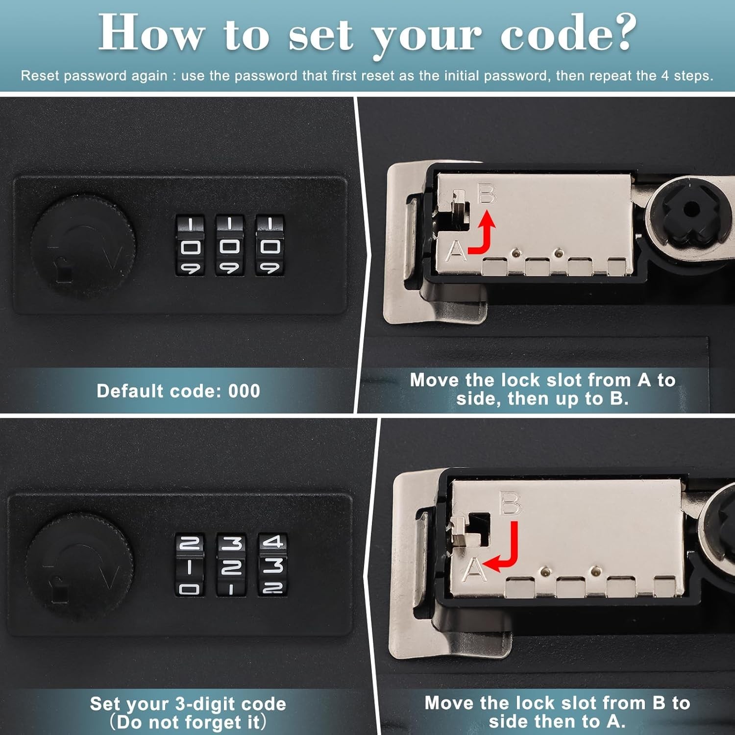 20 Key Storage Lock Box with Code Key Cabinet Organizer Wall Mount Combination