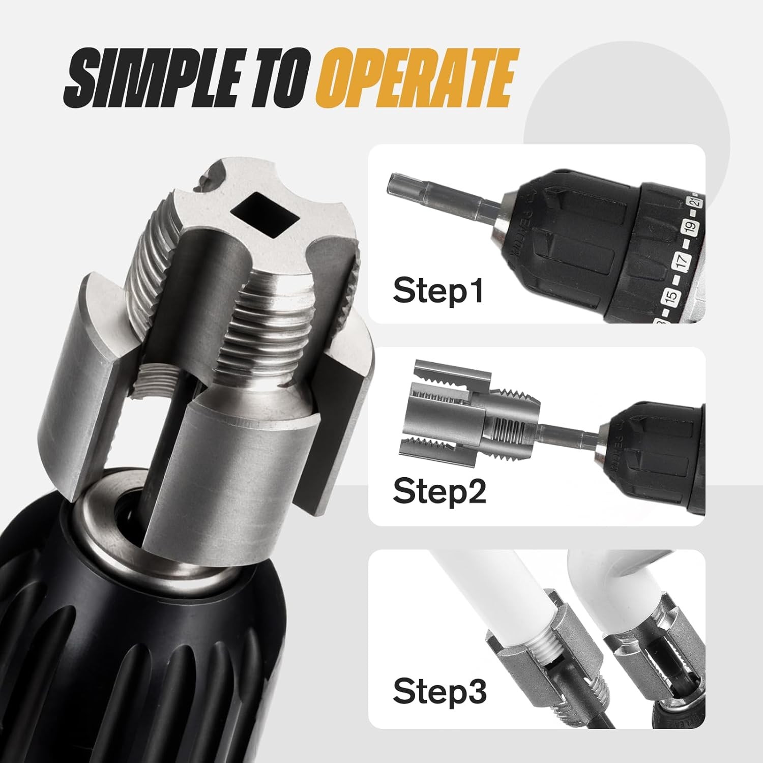 PVC Pipe Threader Kit: Integrated Internal/External Cutting Tool for Pipes