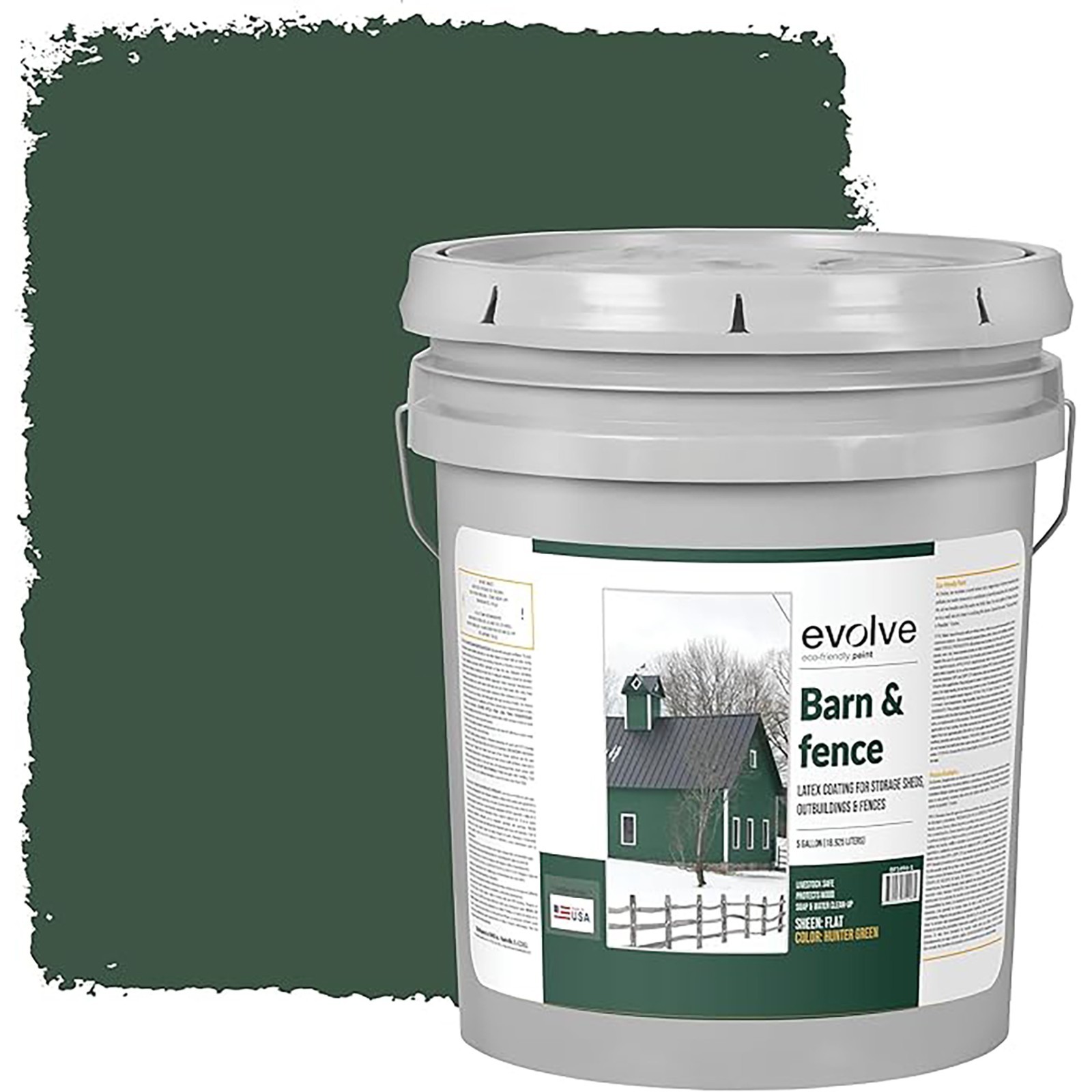 Evolve Barn & Fence Latex Coating Green 5gal