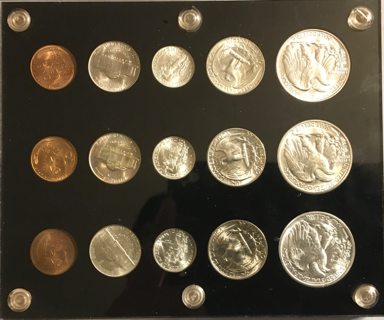 1944 P,D&S U.S. COINS GEM UNCIRCULATED SILVER MINT SET!