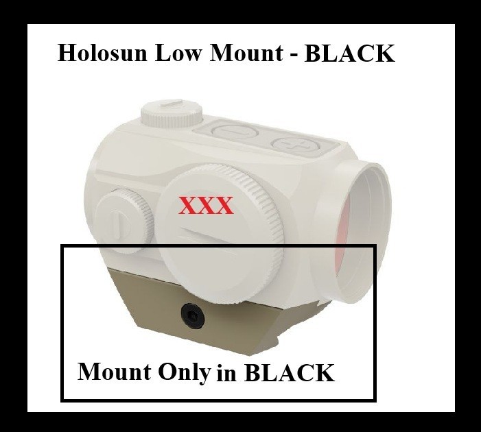 Holosun Picatinny Low Mount for 503 & 403 and T1/T2 Series Footprints - BLACK