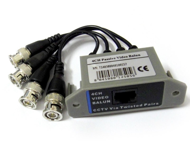 4CH Channel Passive Video Balun Transceiver CCTV Twisted Pairs for DVR camera