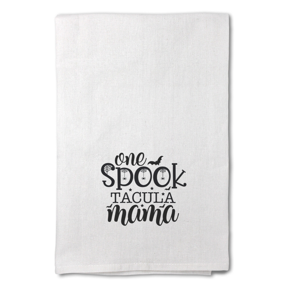 Decor Flour Kitchen Towels 1 Spook Tacula Mama Cleaning Supplies Dish Towels
