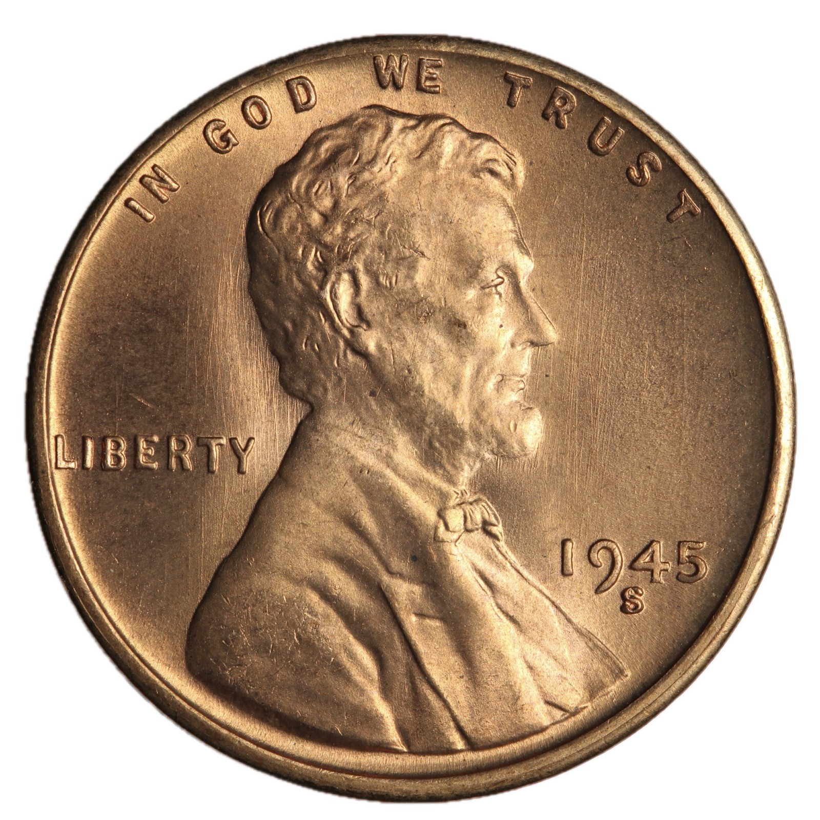 GEM BU RED 1945-S LINCOLN WHEAT CENT PENNY *UPGRADE YOUR ALBUM!*
