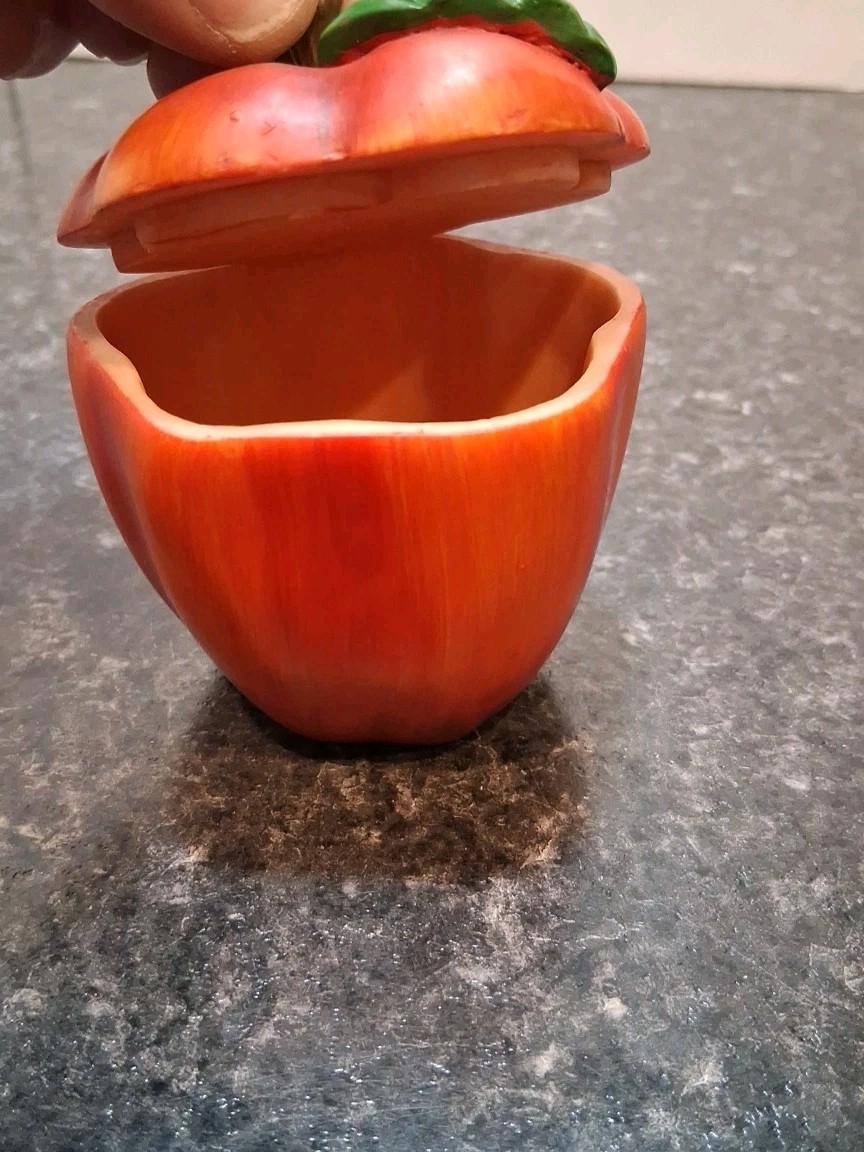 Red Apple Trinket Box 3"