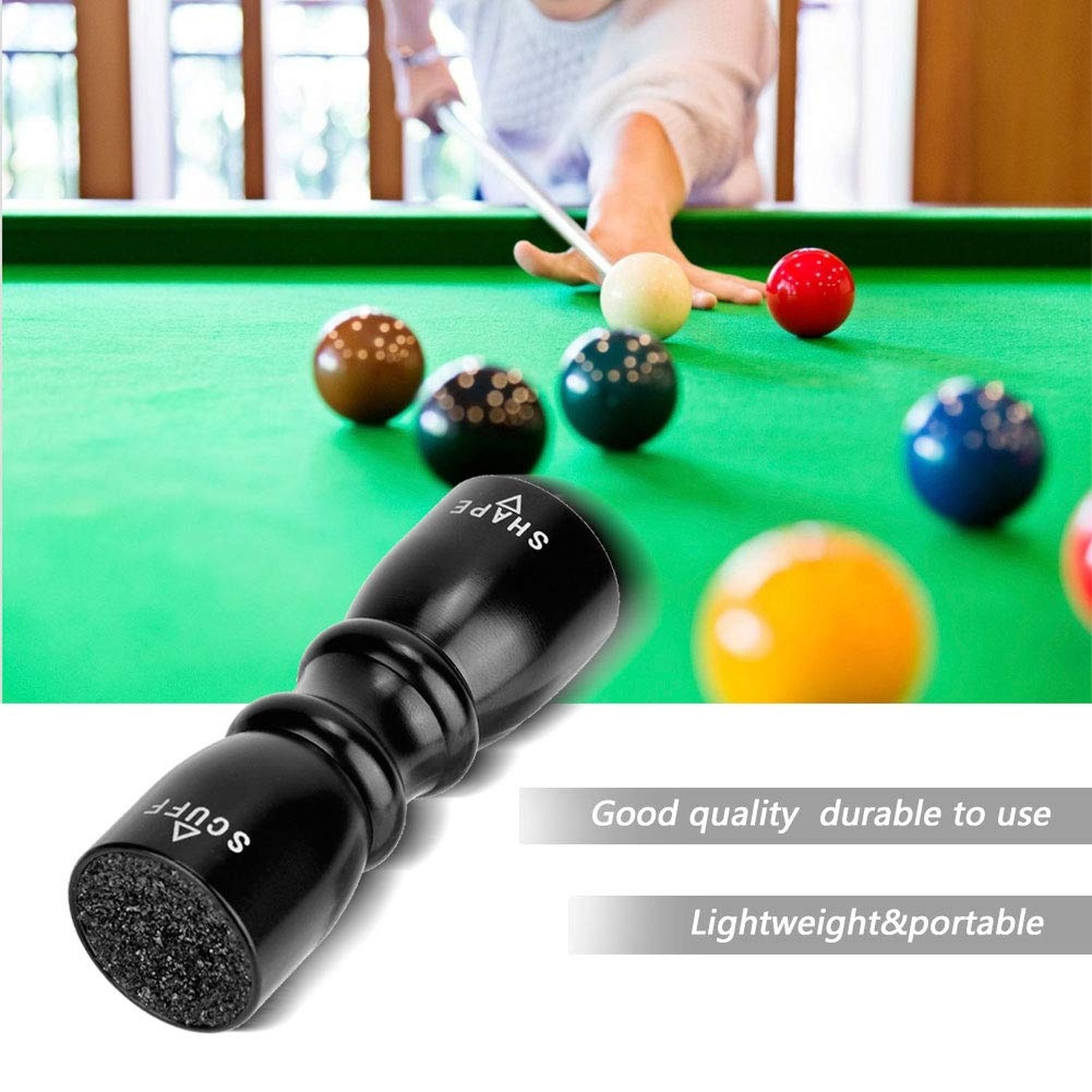 Wbestexercises Billiard Tip Tool,Portable Billiard Cue Tip Tool Pool Stick Sh...