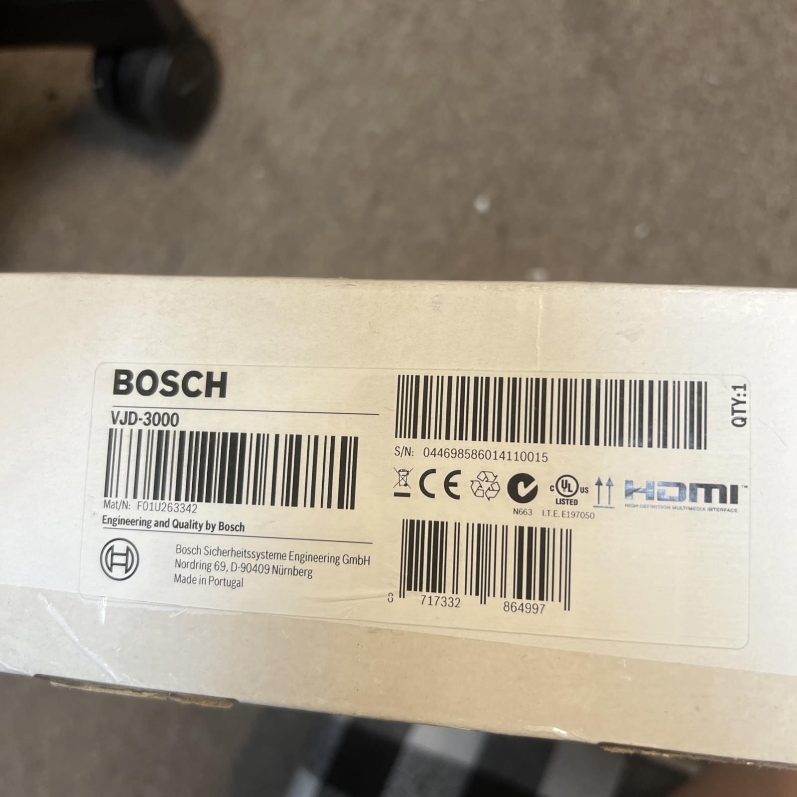 Bosch VJD-3000 VideoJet 3000 HDMI IP Video Decoder F01U263342 Open Box