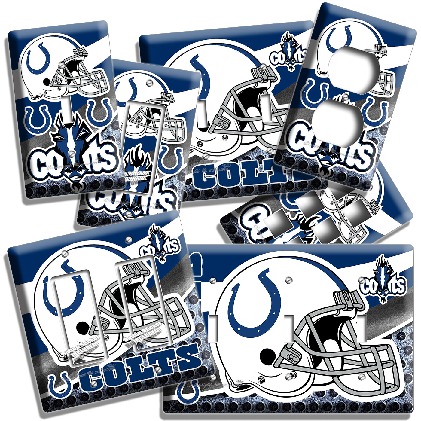 INDIANAPOLIS COLTS FOOTBALL HELMET LIGHT SWITCH OUTLET WALL PLATE MAN CAVE DECOR