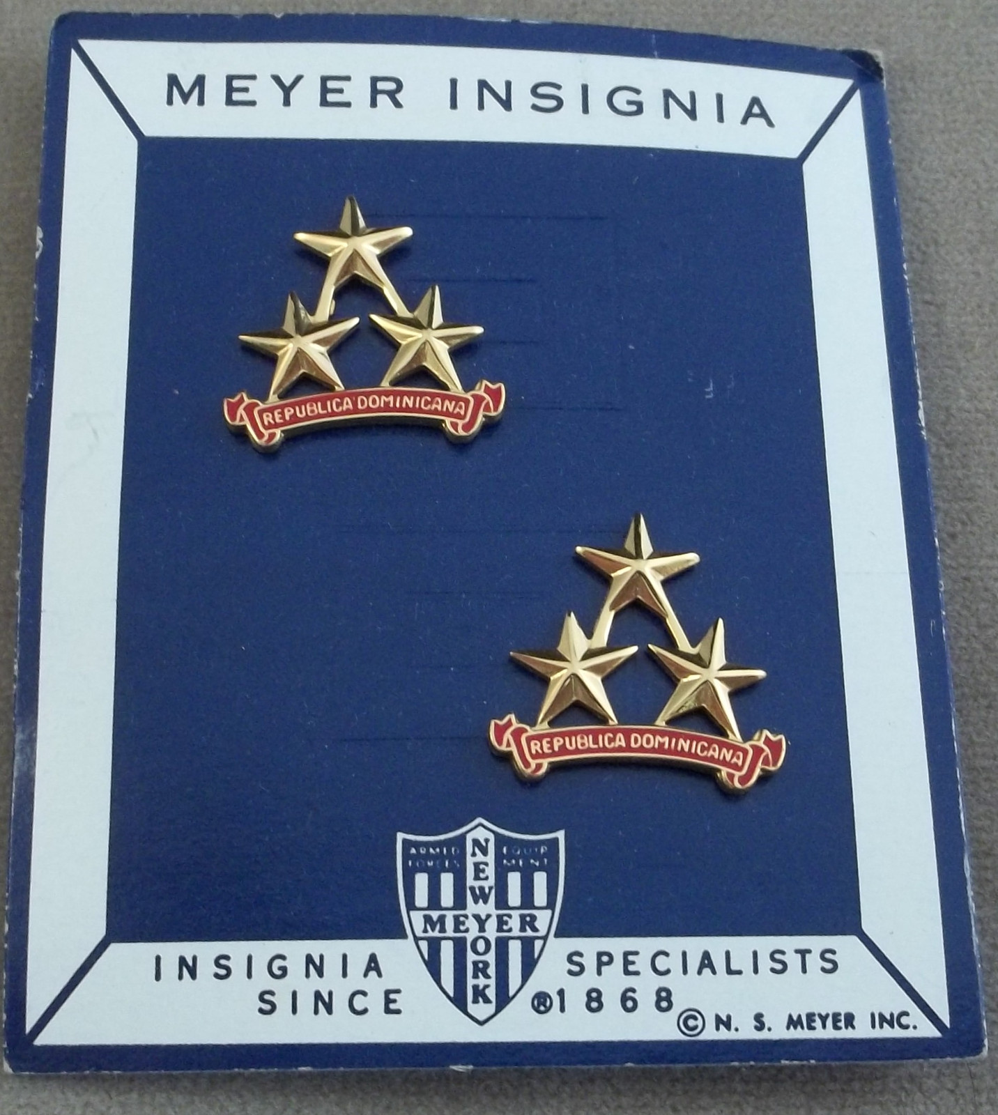 Dominican Republic Colonel Officer Miniature Rank Insignia Obsolete 1982-1986