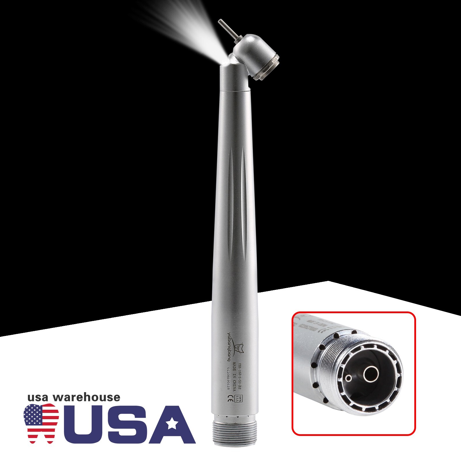 NSK Style Dental LED 45° Degree Surgical High Speed Handpiece Push Button 2 Hole