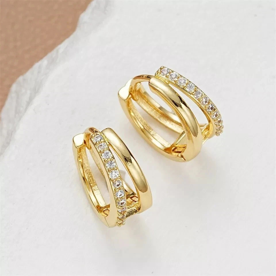 1Ct Round Cut Lab Created Diamond Huggie & Hoop Earrings 14k Yellow Gold Plated