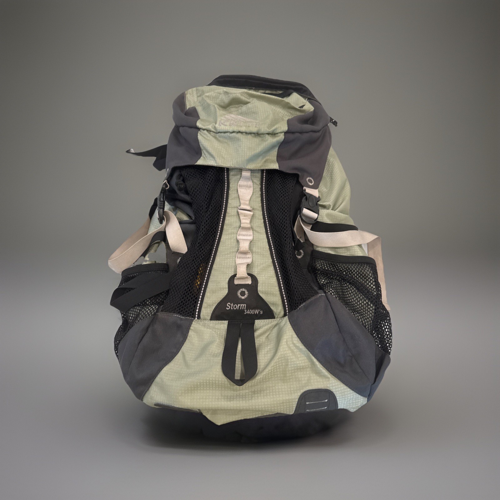 KELTY STORM 3400W’s PACK 55L Capacity in Excellent Condition Greenish Gray Black