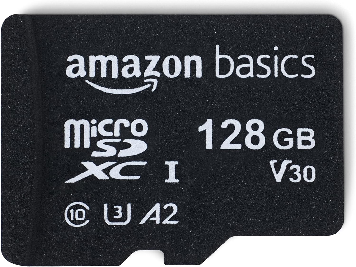 Amazon Basics microSDXC Memory Card 128GB 100MB/s Black with Full Size Adapter