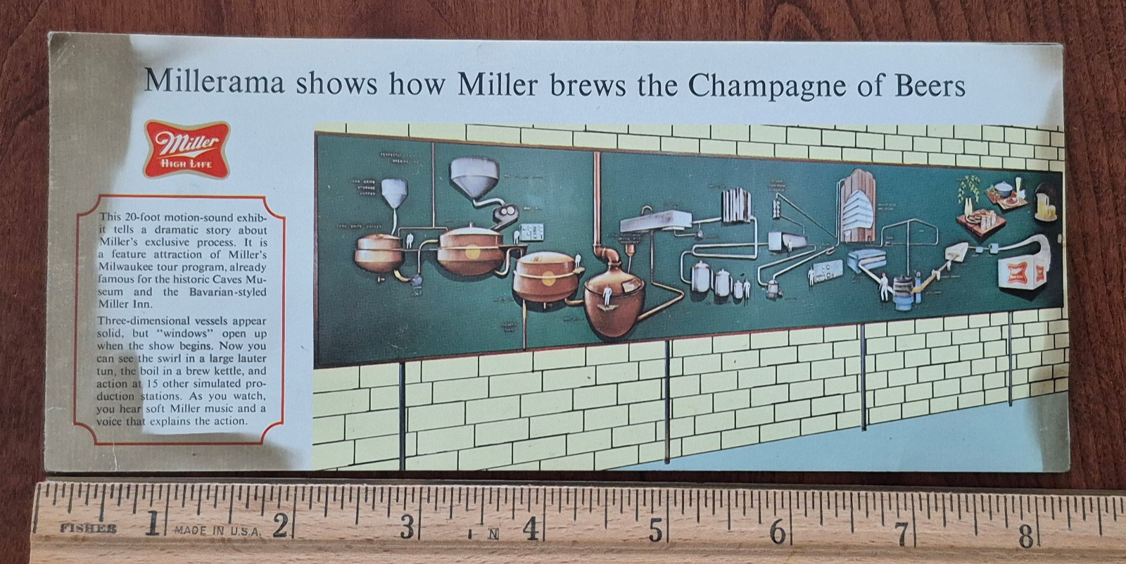 Vintage Miller High Life Brewery Ad Folding Postcard Millerama; ~1970