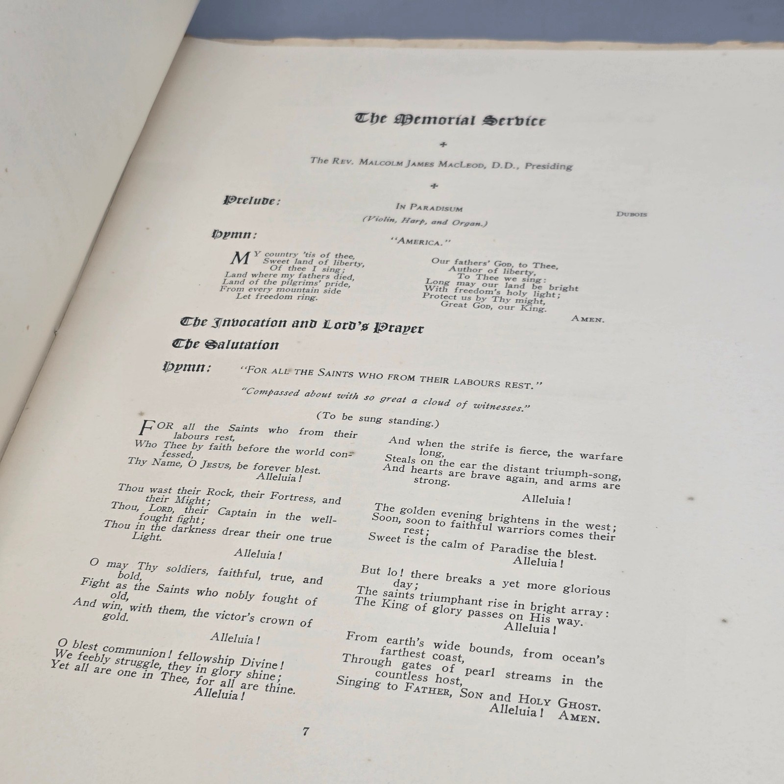 1919 Theodore Roosevelt Memorial Service Program