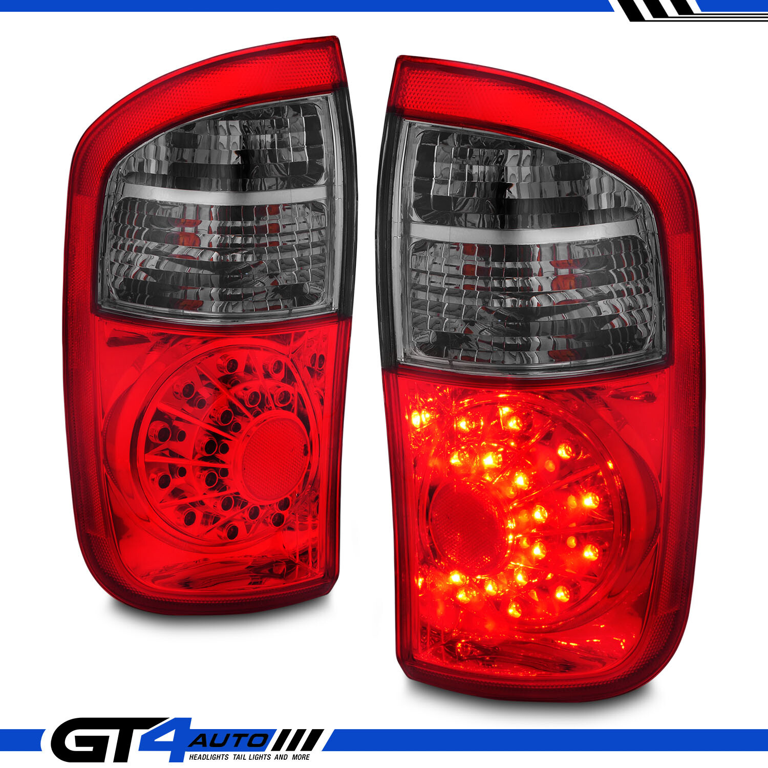 For 04-2006 Toyota Tundra 4-Door 4Dr Double Crew Cab LED Smoke Red Tail Light
