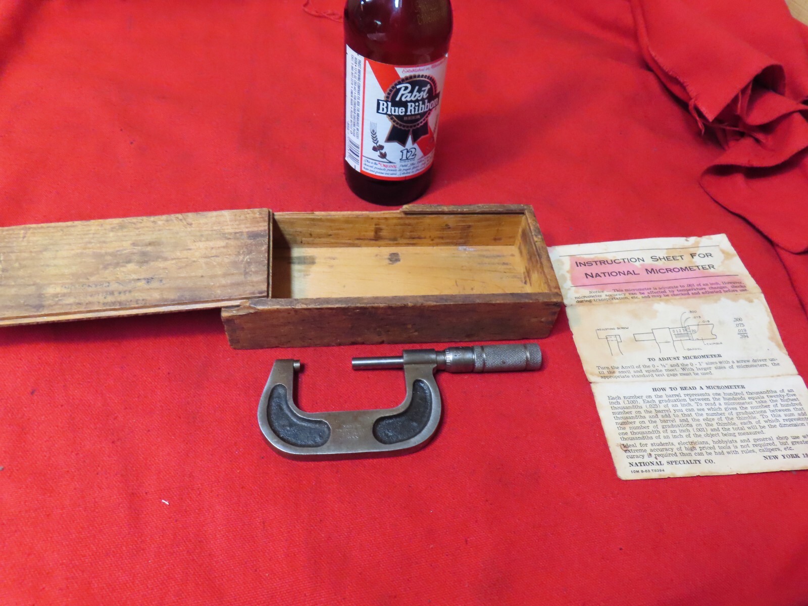 Vtg Central,1-2" micrometer,w/o thimble,bare Finish,USA~GD+🤠🤠C8.5.23RL