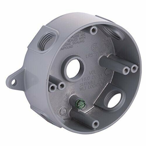 BOX of 16 Hubbell-Bell 5361-0  5- 1/2-Inch Outlets 4-Inch Round Weatherproof Box