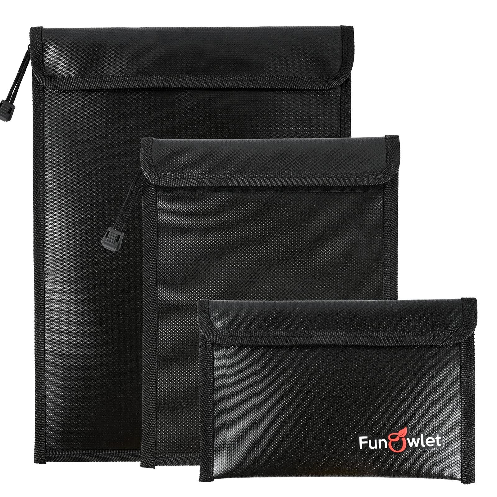 Fireproof Waterproof Money Document Bag, 3Pack Safe Pouch