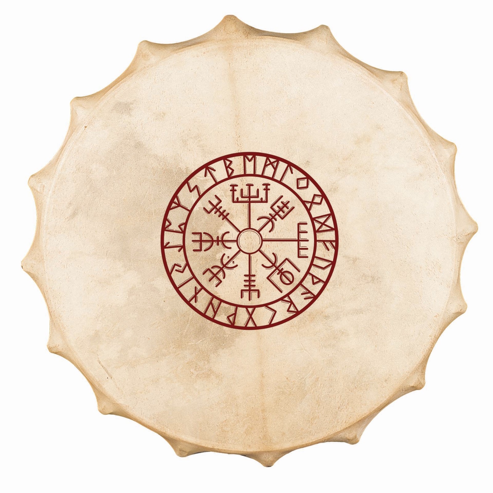 Terre 20" Shaman Drum with Goatskin Head – 6 Sacred Styles Including Viking Rune
