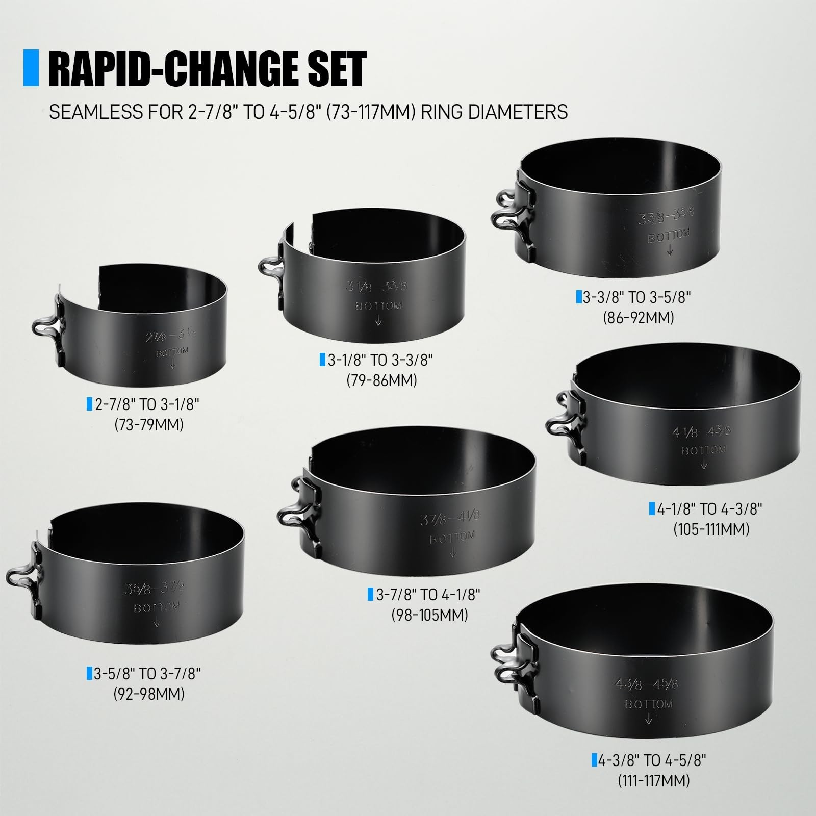 SMOTIVEPRO 8PCS Piston Ring Compressor Set with Self-Locking Ratchet Pliers |...