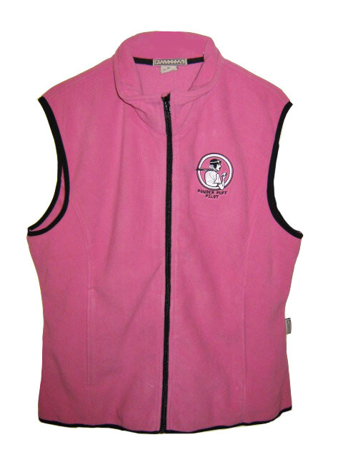 Women’s XXL, Pink Zippered Microfleece Vest from Powder Puff Pilot, durable