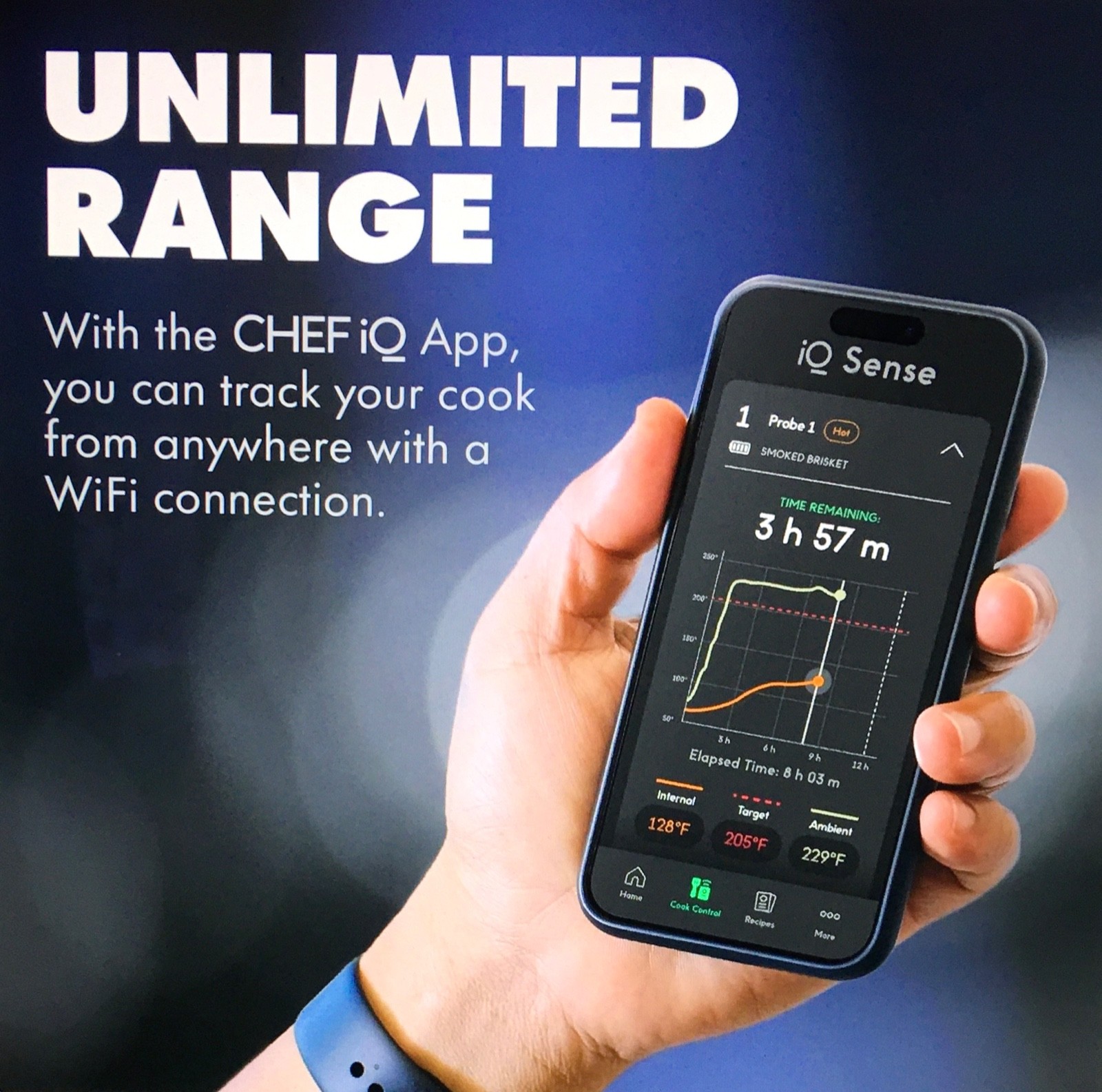 CHEF iQ Sense, Smart Wireless Meat Thermometer, Ultra-Thin Probe, Sealed Box!