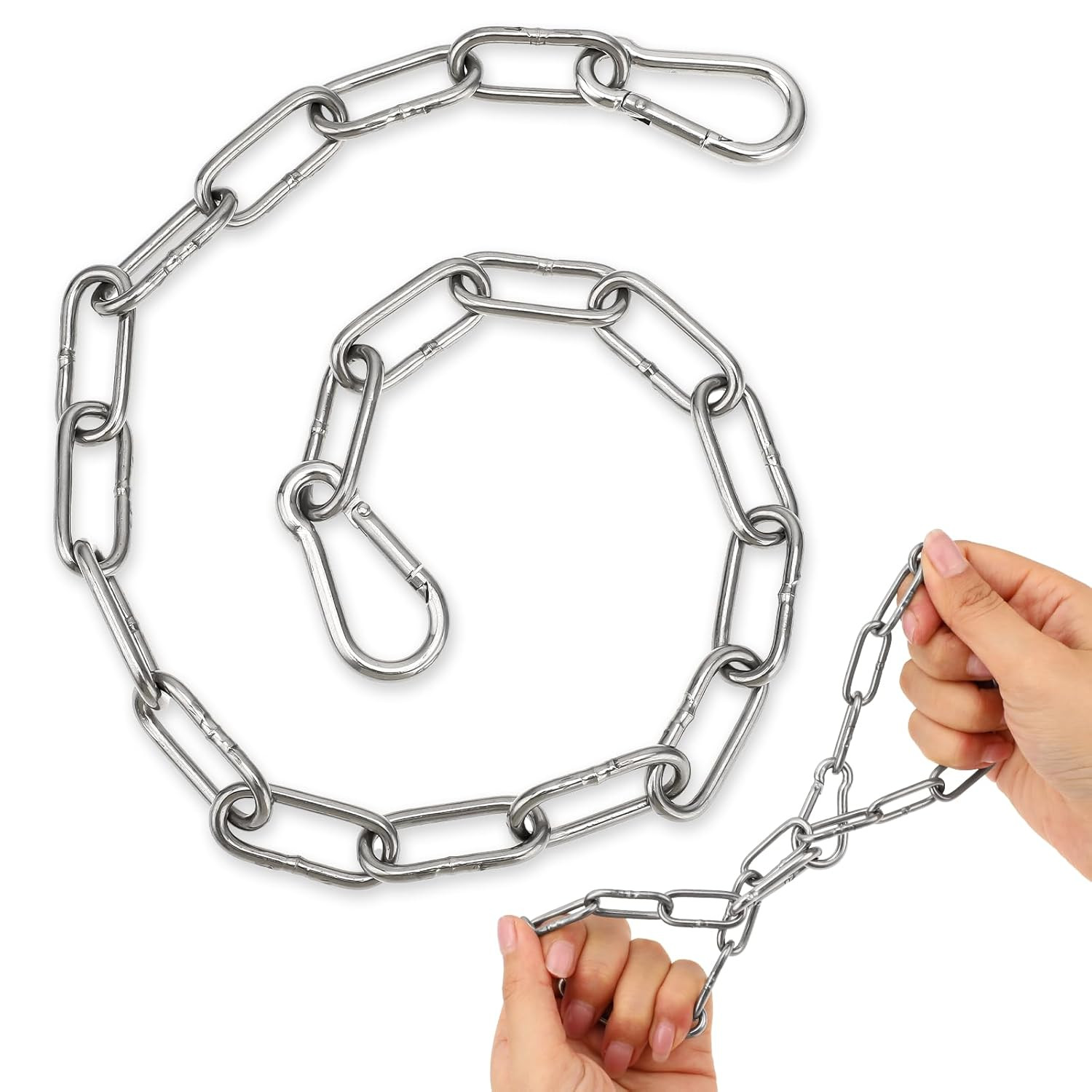 Gate Chain Lock, 20 Inch Stainless Steel Chain Locks for Outside, Metal Gate Cha