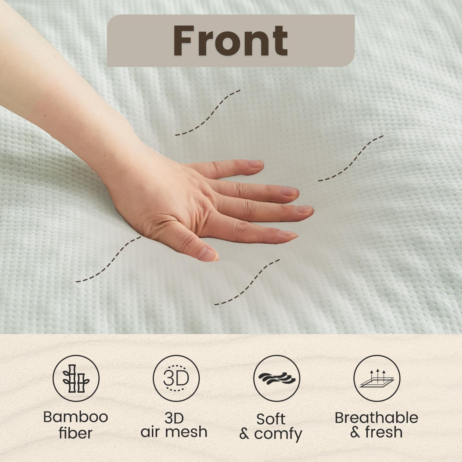 QUIETSEA Reversible Queen Mattress Queen, White - Egg Crate Memory Foam