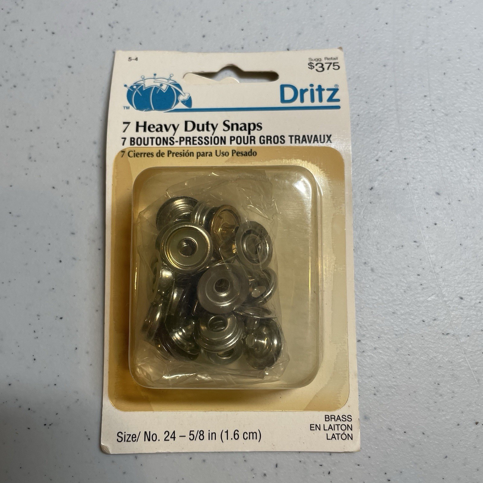 Dritz 5-4  Heavy-Duty Snaps 5/8" 7/Pkg-Brown Vintage