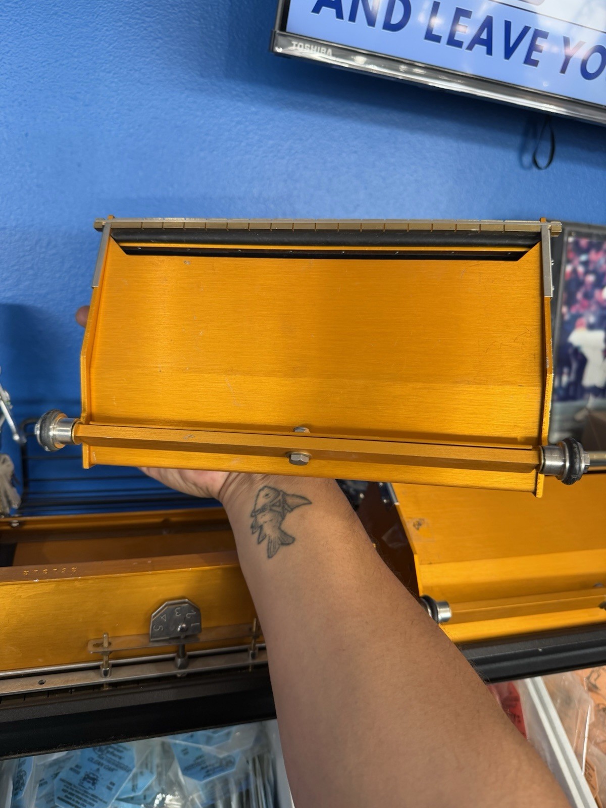 Flat Box Drywall Taping Tool Orange Aluminum Finishing Box for Drywall Finishing