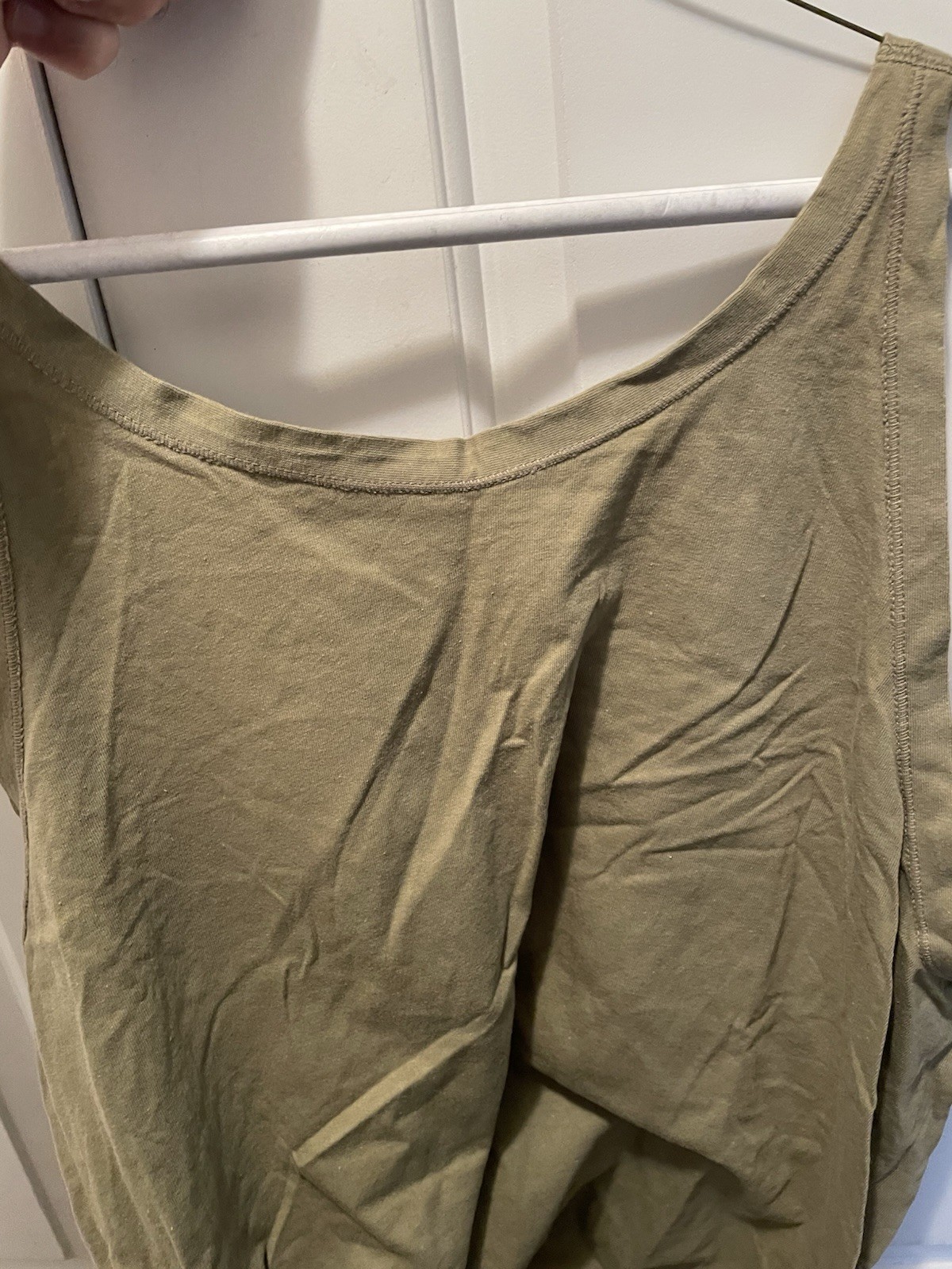 WW2 US Olive Drab Tank Top Undershirt Reproduction About 48” Chest Used Tee