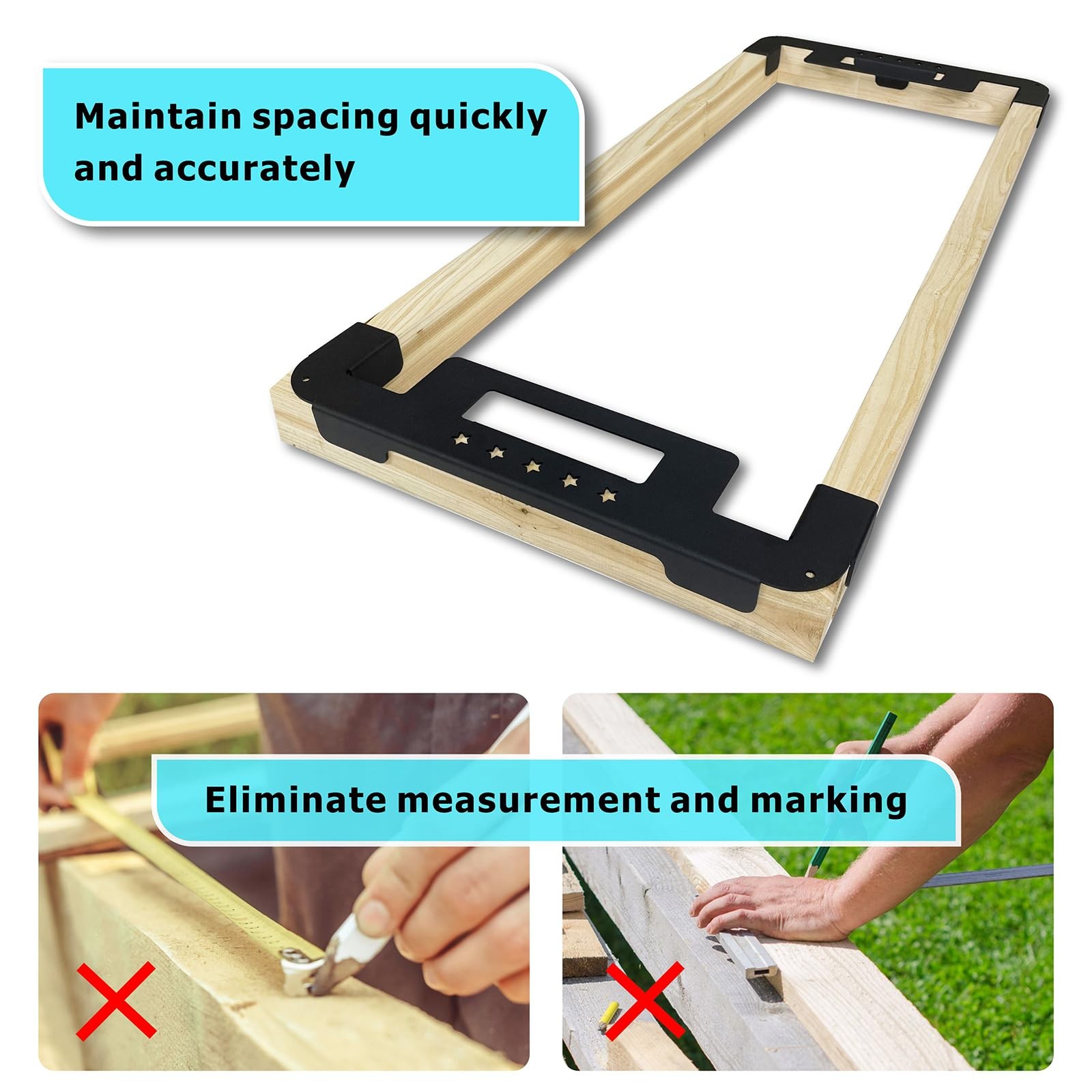 Wdwlbsm 1PCS Framing Tools 16 Inch Stud Layout Tool, Framing Spacing Tool, Wa...