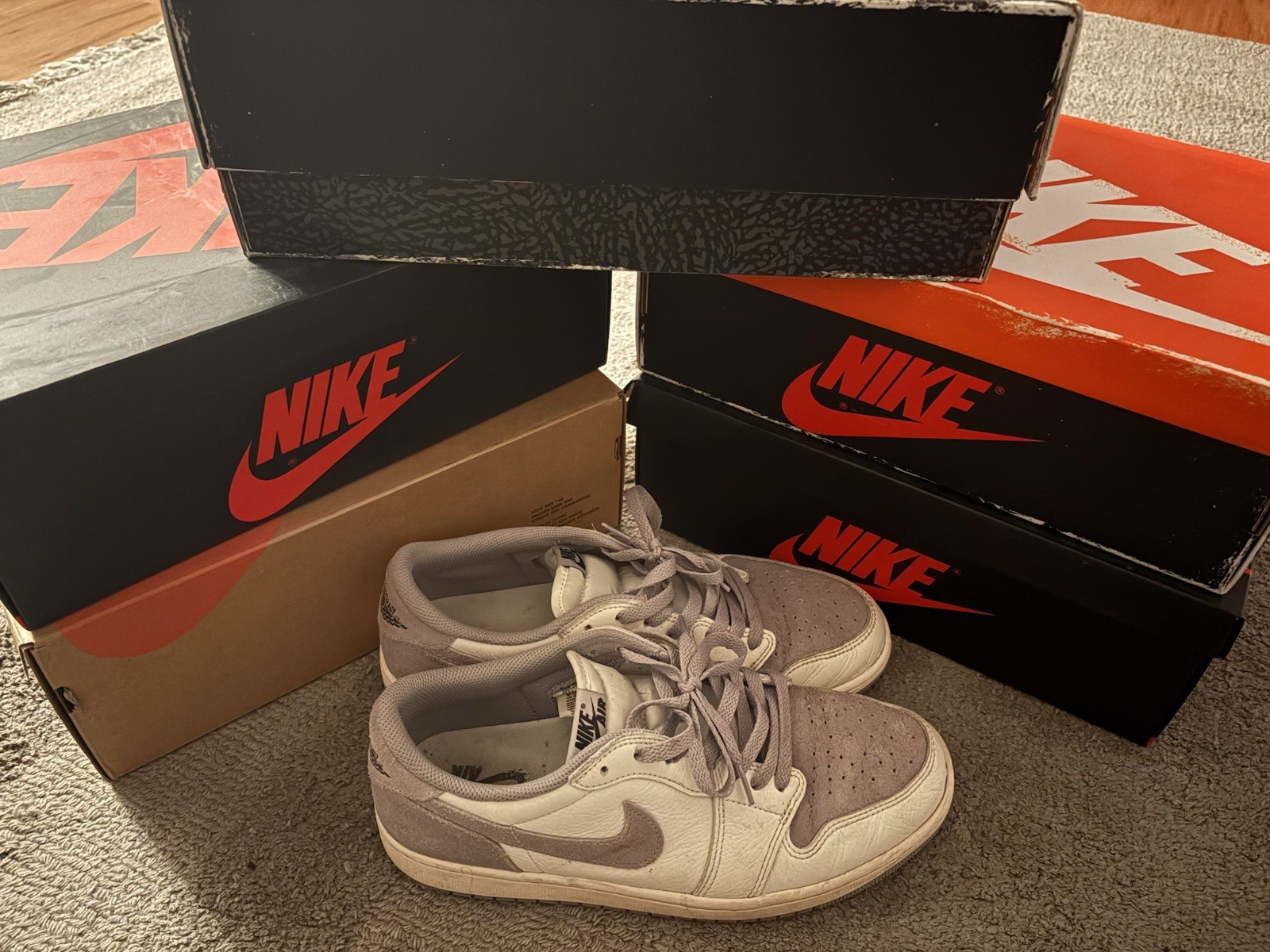 Nike Jordan 1 Low Atmosphere Grey size 10.5 men’s with OG Box
