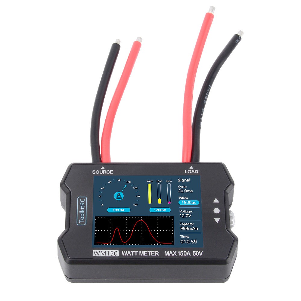 ToolKitRC WM150 Advanced Watt Meter 1-50v 150A 2.4" TFT Screen Display Power